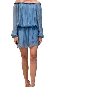 NT by Amati Off the Shoulder Silk Dress